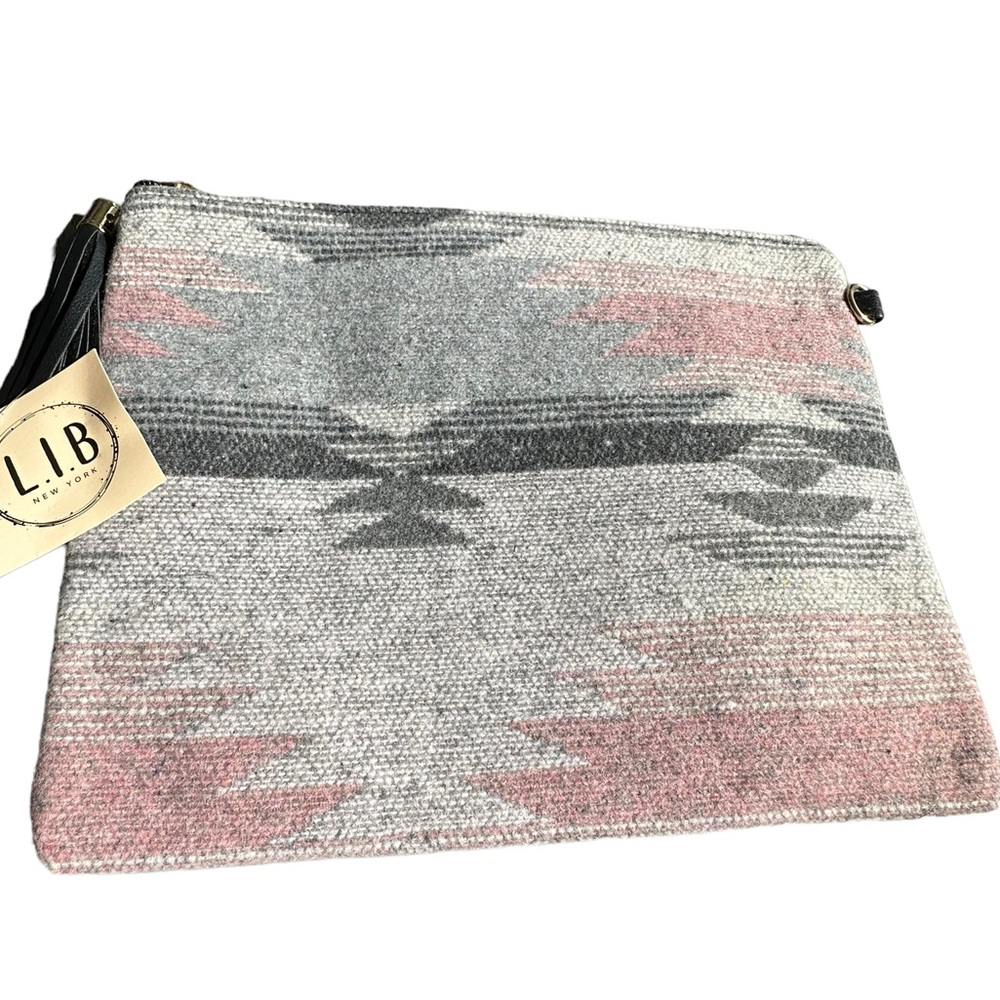 L.I.B New York Brand Southwest Fabric Zip Close Purse